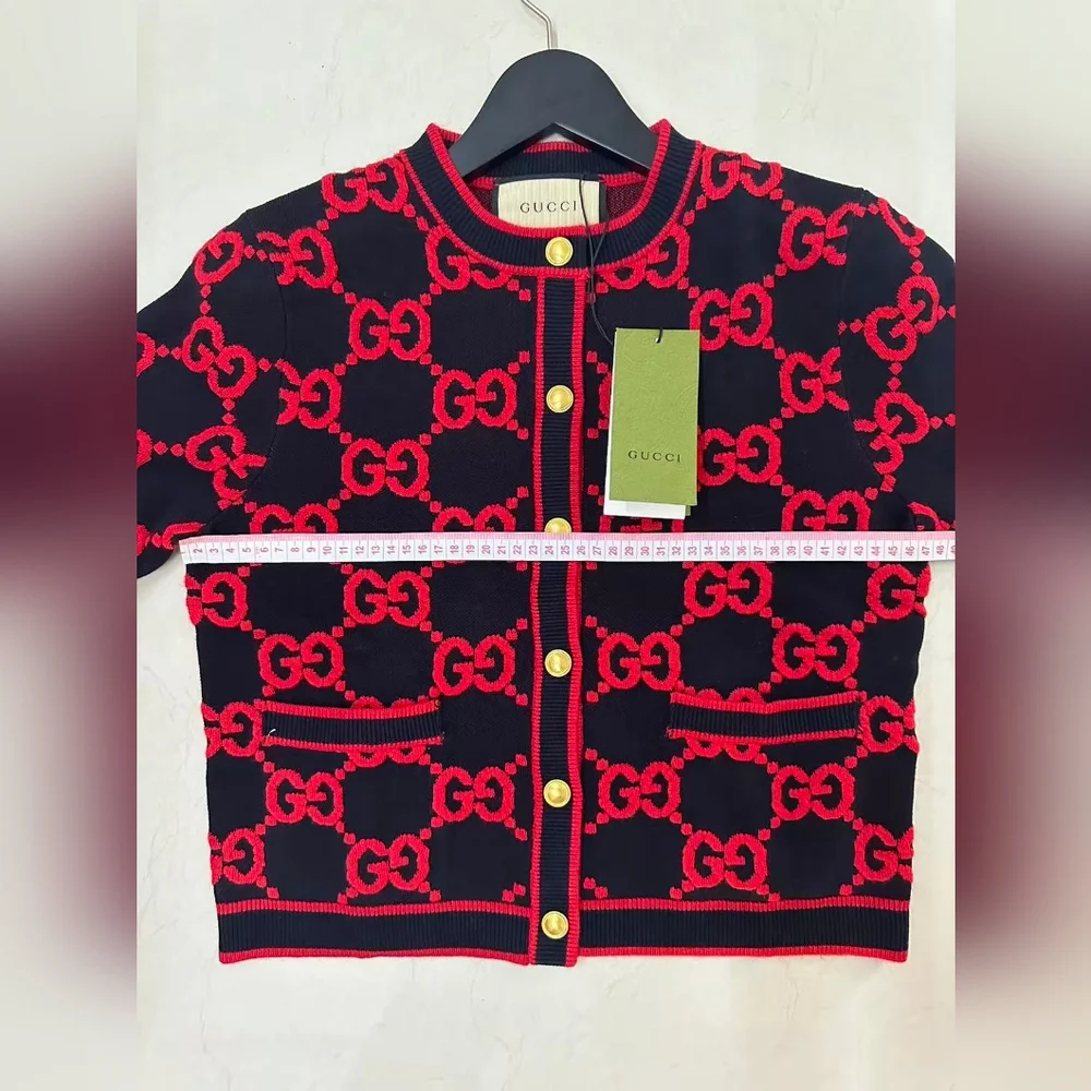 Gucci GG Jacquard Wool blend Knit Cardigan - Picture 14 of 16